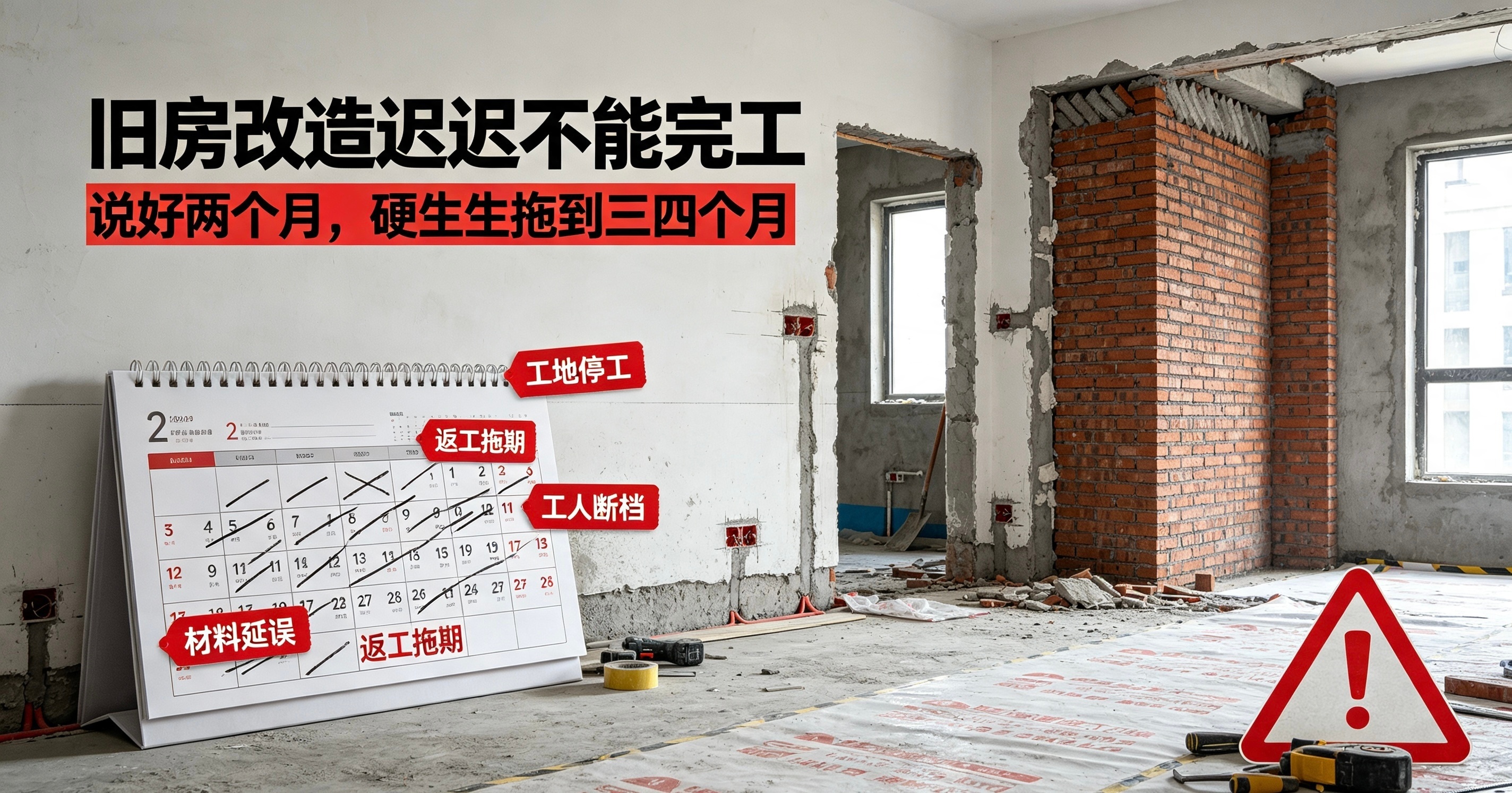 老房翻新无限延期？工序乱排、无人管控，工期遥遥无期怎么破？