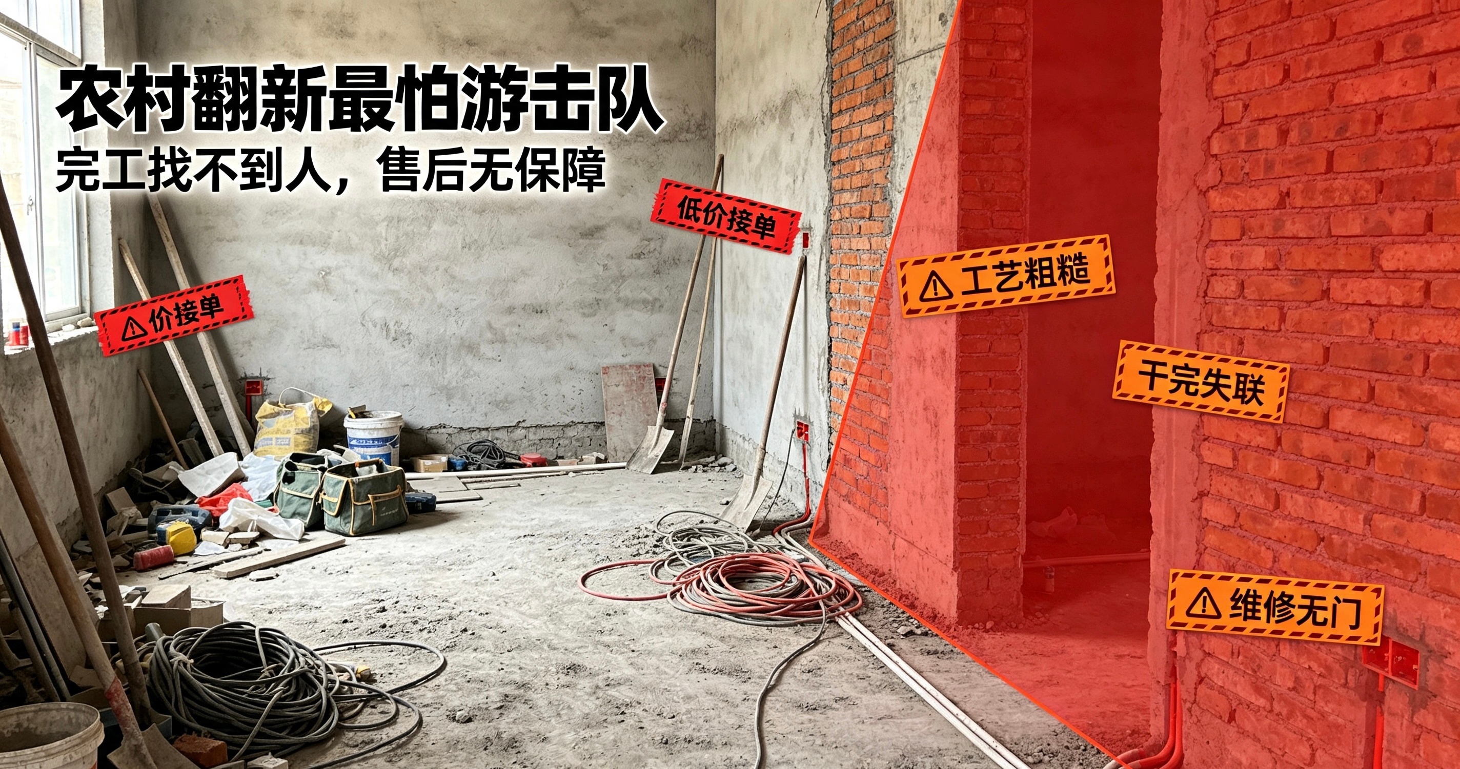 农村自建房翻新别乱找工人！游击队无质保，后期维修太糟心